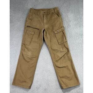 Duluth Trading Rip Stop Cargo Canvas Pants Men's Size 32x29 Khaki